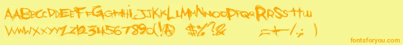 BonesBummer Font – Orange Fonts on Yellow Background