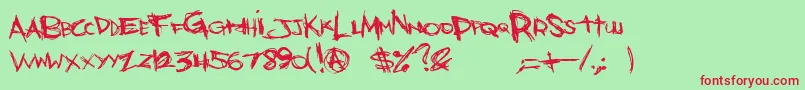 BonesBummer Font – Red Fonts on Green Background