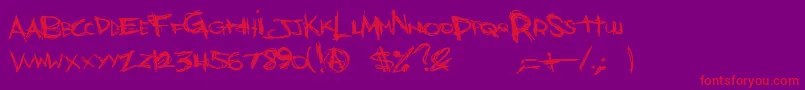 BonesBummer-Schriftart – Rote Schriften auf violettem Hintergrund