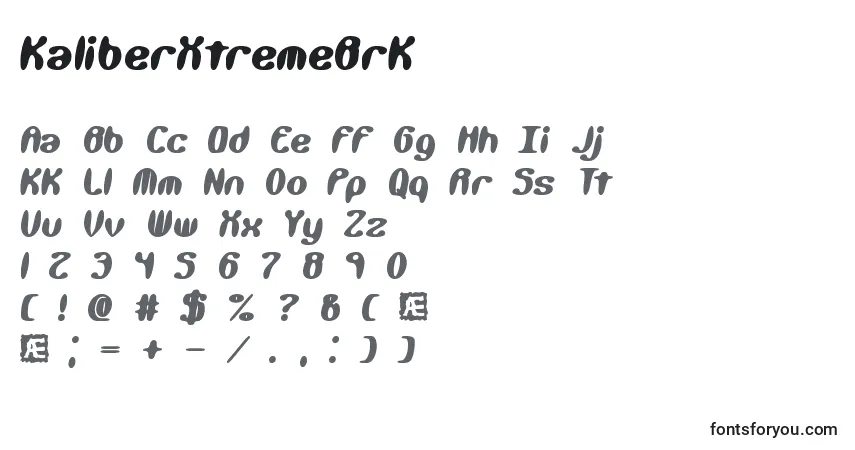 Шрифт KaliberXtremeBrk – алфавит, цифры, специальные символы