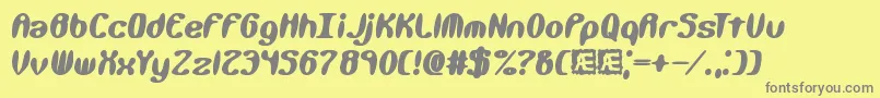 KaliberXtremeBrk Font – Gray Fonts on Yellow Background
