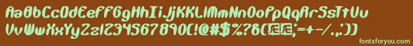 KaliberXtremeBrk Font – Green Fonts on Brown Background