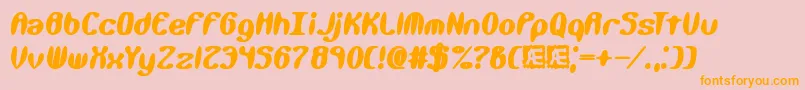 KaliberXtremeBrk Font – Orange Fonts on Pink Background