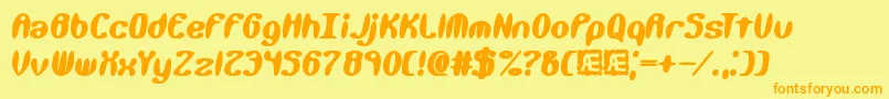 KaliberXtremeBrk Font – Orange Fonts on Yellow Background