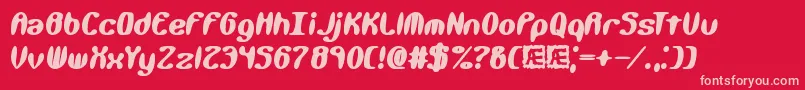 KaliberXtremeBrk Font – Pink Fonts on Red Background