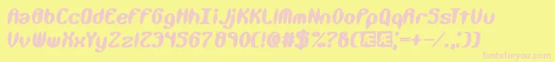 KaliberXtremeBrk Font – Pink Fonts on Yellow Background