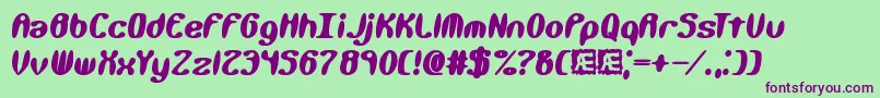 KaliberXtremeBrk Font – Purple Fonts on Green Background