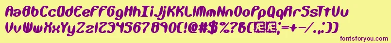 KaliberXtremeBrk Font – Purple Fonts on Yellow Background