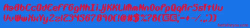 KaliberXtremeBrk Font – Red Fonts on Blue Background