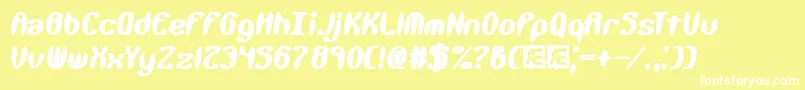 KaliberXtremeBrk Font – White Fonts on Yellow Background