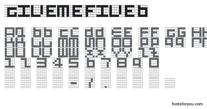 Schriftart Givemefiveb – Alphabet, Zahlen, spezielle Symbole