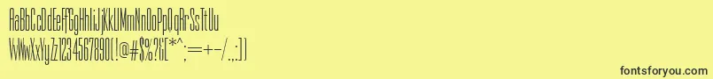 Fonte PfempireThin – fontes pretas em um fundo amarelo