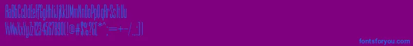 Fonte PfempireThin – fontes azuis em um fundo violeta