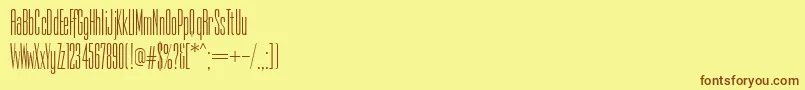PfempireThin Font – Brown Fonts on Yellow Background