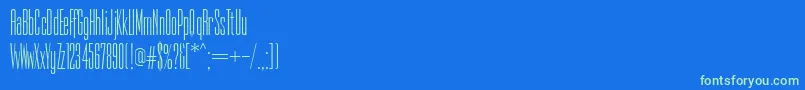 PfempireThin Font – Green Fonts on Blue Background
