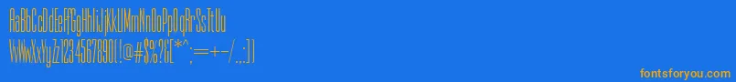 PfempireThin Font – Orange Fonts on Blue Background