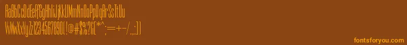 PfempireThin Font – Orange Fonts on Brown Background