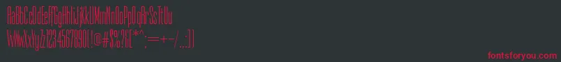 PfempireThin Font – Red Fonts on Black Background