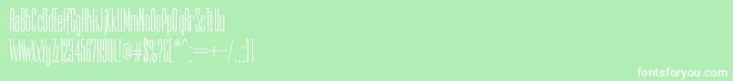 Fonte PfempireThin – fontes brancas em um fundo verde