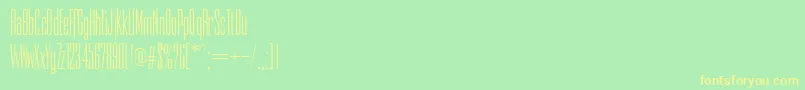 PfempireThin-Schriftart – Gelbe Schriften auf grünem Hintergrund