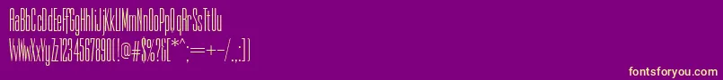 PfempireThin Font – Yellow Fonts on Purple Background