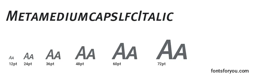 Размеры шрифта MetamediumcapslfcItalic