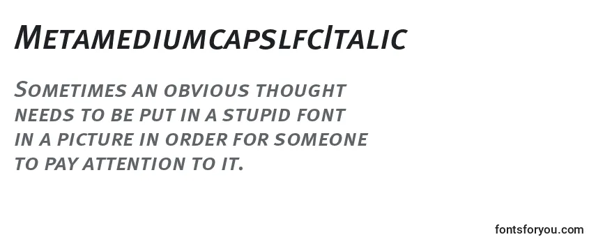 MetamediumcapslfcItalic Font