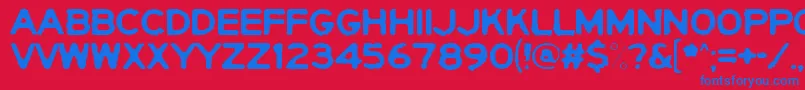 YerichoPunx Font – Blue Fonts on Red Background