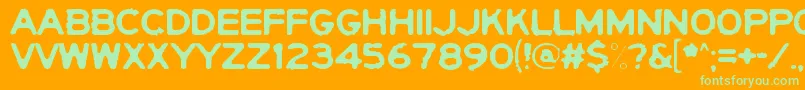 YerichoPunx Font – Green Fonts on Orange Background