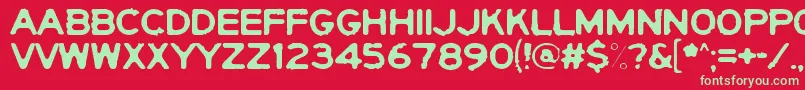 YerichoPunx Font – Green Fonts on Red Background