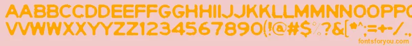 フォントYerichoPunx – オレンジの文字がピンクの背景にあります。