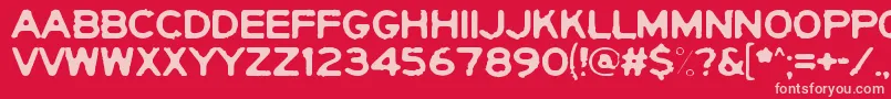 YerichoPunx Font – Pink Fonts on Red Background