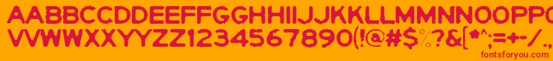 YerichoPunx Font – Red Fonts on Orange Background