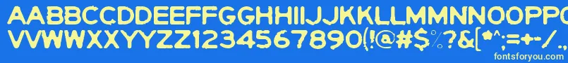 YerichoPunx Font – Yellow Fonts on Blue Background