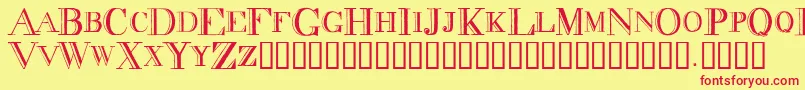 Deccond Font – Red Fonts on Yellow Background