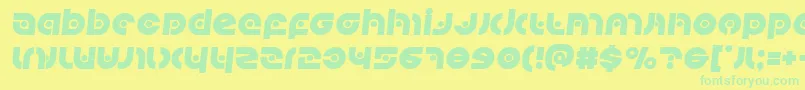 フォントKovacsspotsemital – 黄色い背景に緑の文字