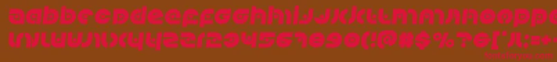 Kovacsspotsemital-Schriftart – Rote Schriften auf braunem Hintergrund