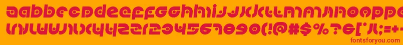 フォントKovacsspotsemital – オレンジの背景に赤い文字