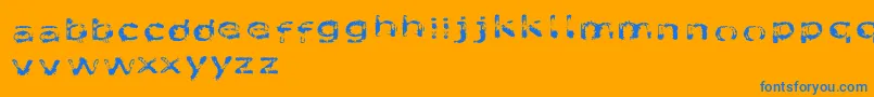 LikeFontsInTheRain Font – Blue Fonts on Orange Background