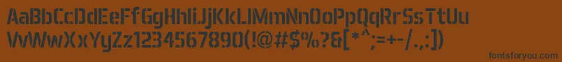 Czcionka AeroMaticsStencilRegular – czarne czcionki na brązowym tle
