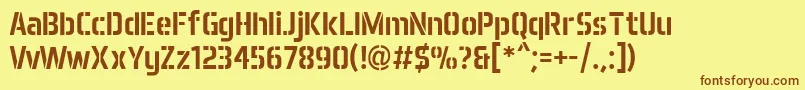 Шрифт AeroMaticsStencilRegular – коричневые шрифты на жёлтом фоне