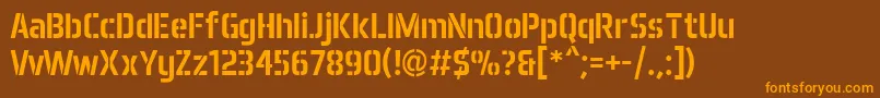 AeroMaticsStencilRegular Font – Orange Fonts on Brown Background
