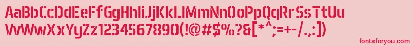 フォントAeroMaticsStencilRegular – ピンクの背景に赤い文字