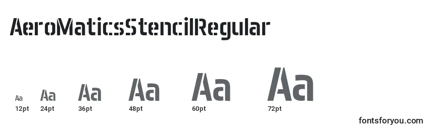 Размеры шрифта AeroMaticsStencilRegular