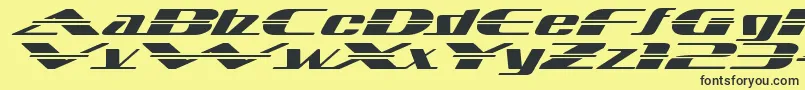 フォントSandovalspeedRegular – 黒い文字の黄色い背景