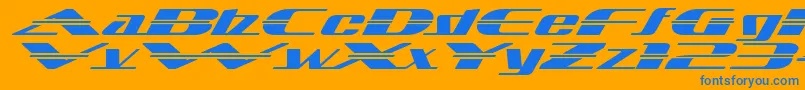 Fonte SandovalspeedRegular – fontes azuis em um fundo laranja