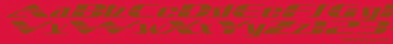 SandovalspeedRegular-Schriftart – Braune Schriften auf rotem Hintergrund