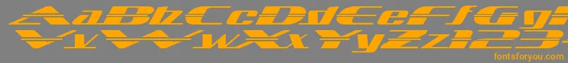 SandovalspeedRegular-Schriftart – Orangefarbene Schriften auf grauem Hintergrund