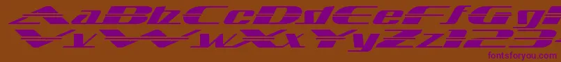 SandovalspeedRegular-Schriftart – Violette Schriften auf braunem Hintergrund