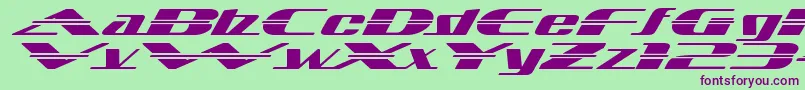 SandovalspeedRegular-Schriftart – Violette Schriften auf grünem Hintergrund